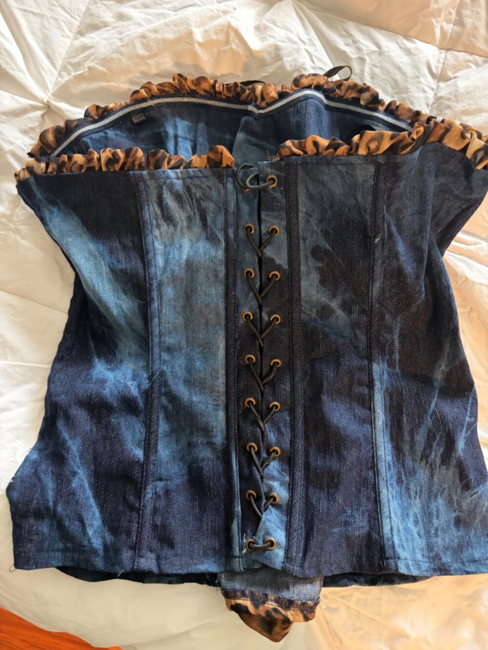 Denim/Leopard Bustier - Picture 3 of 3